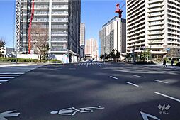 敷地西側の前面道路(南側から)