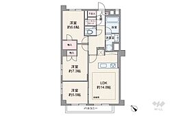 マンション広尾台 3LDKの間取図画像