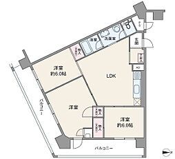 日商岩井東品川マンション 3LDKの間取図画像