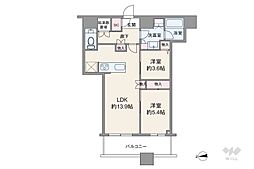 勝どきザ・タワー 2LDKの間取図画像