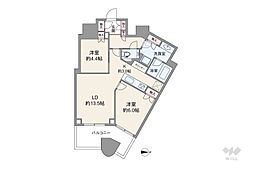 パークタワー勝どきサウス 2LDKの間取り