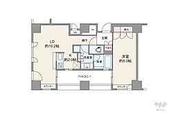 ザ・タワー芝浦 1LDKの間取図画像