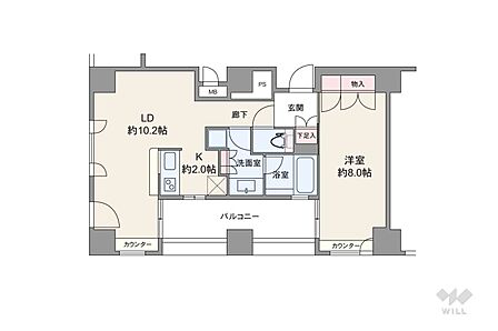 1LDK 間取り