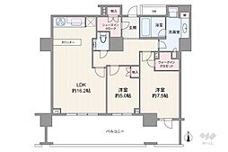 広尾ガーデンフォレストH棟 2LDKの間取図画像