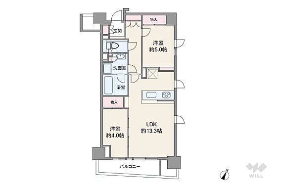 間取りは専有面...