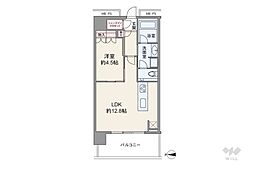 グランドメゾン白金の杜ザ・タワー 1LDKの間取図画像