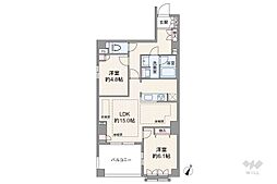 渋谷神山町レジデンス 2LDKの間取図画像