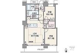 ベイクレストタワー 2LDKの間取図画像