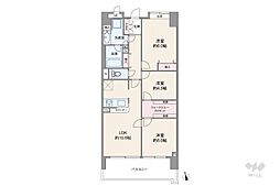 クレストフォルム田町ベイフロントスクエア 3LDKの間取図画像
