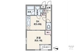 ビバリーホームズ西小山 1DKの間取図画像
