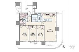 晴海フラッグ サンビレッジ T棟 3LDKの間取図画像