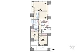 ワールドシティタワーズアクアタワーA3棟 2LDKの間取図画像