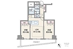 パークホームズ武蔵小山 2LDKの間取図画像