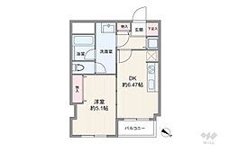 カーサ神宮前 1DKの間取図画像