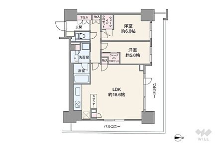 2LDK 間取り