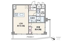高輪スカイハイツ 1LDKの間取図画像