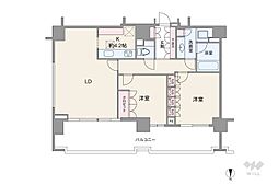 広尾ガーデンフォレストH棟 2LDKの間取図画像