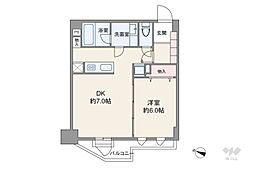 菱和パレス品川島津山 1DKの間取図画像