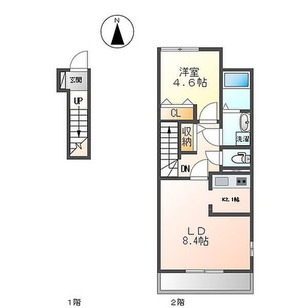 アーバンハウス・Ｔ 202｜岐阜県瑞穂市牛牧(賃貸アパート1LDK・2階・42.84㎡)の写真 その2