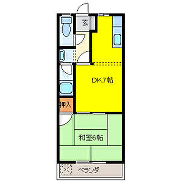 スカイハイツ 105｜岐阜県大垣市北方町１丁目(賃貸アパート1DK・1階・29.70㎡)の写真 その2