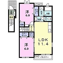 セイバリーガーデンI 201 ｜ 岐阜県各務原市川島河田町（賃貸アパート2LDK・2階・57.07㎡） その2