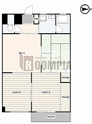 アーバン寿 6階3DKの間取り