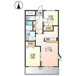 カーサアニマート 2LDKの間取図画像