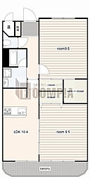 クリスタルパレス 3階2LDKの間取り