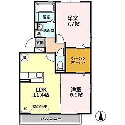 グレイス ＳＥ 3階2LDKの間取り