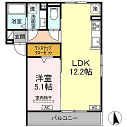 HILLS　Kei 301 3階1LDKの間取り