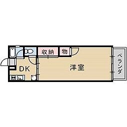 トリス岐阜 1DKの間取図画像