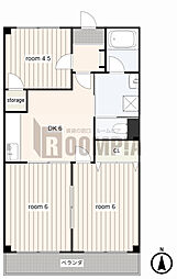リンピア水主町 3DKの間取図画像
