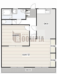 ロイヤルハイツ柳津 2DKの間取図画像
