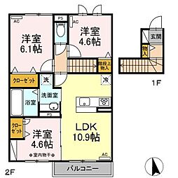 cosmo grantw(コスモ グラントゥ) 3LDKの間取図画像
