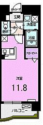 フランバード ワンルームの間取図画像