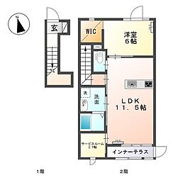 レガーレ 1LDKの間取図画像