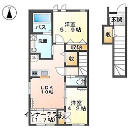 ディアマンテ 2LDKの間取図画像