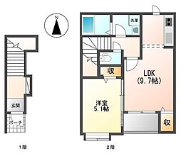 カーサボヌール 1LDKの間取図画像