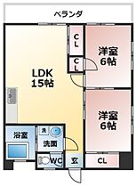 サンビレッジシンエイ 1A ｜ 福岡県大牟田市南船津町1丁目8-8（賃貸マンション2LDK・1階・62.28㎡） その2