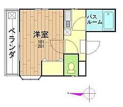 サニーコート 201 ｜ 埼玉県草加市松原５丁目（賃貸アパート1K・2階・20.00㎡） その2