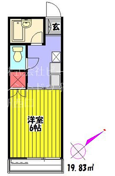 コーポSAM 205｜埼玉県草加市谷塚町(賃貸アパート1K・2階・19.83㎡)の写真 その2