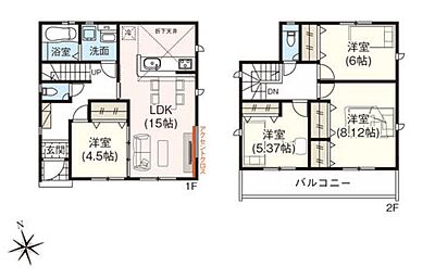 間取り：4LDKと居室が充実しており子ども部屋等の確保も可能！ご家族のプライベート空間をしっかり確保できます。