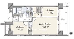 Vieuxrosemaison西新井本町 2LDKの間取図画像