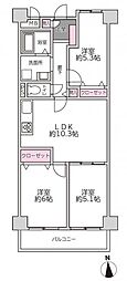 伊丹春日丘アーバンコンフォートB棟 3LDKの間取図画像