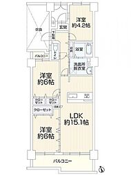 藤和千里ハイタウン 3LDKの間取図画像