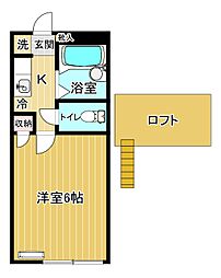 ロフティキャビン東仙台 1階1Kの間取り