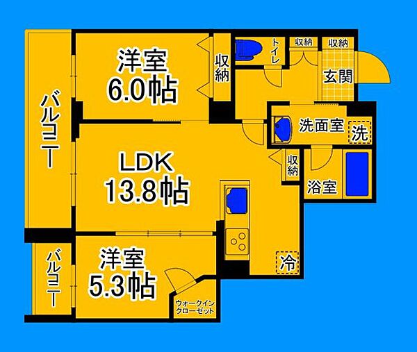 大阪府大阪市住吉区大領5丁目(賃貸マンション2LDK・2階・59.90㎡)の写真 その2