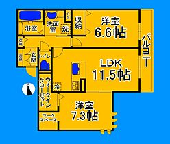 大阪府大阪市住吉区住吉2丁目（賃貸アパート2LDK・3階・60.51㎡） その2