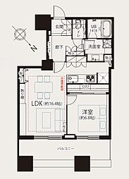 芝浦アイランドケープタワー 1LDKの間取図画像