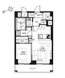 キョウエイハイツ田町 1LDKの間取図画像